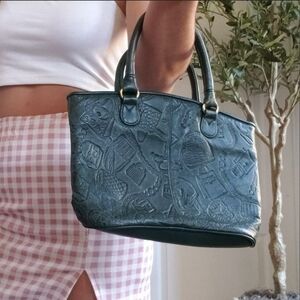 Teal Purse Handbag Girly Pattern